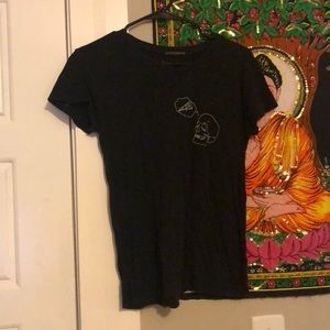 Brandy Melville Black Skeleton Tee